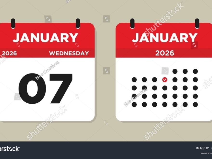 January 7 2026 Calendar Vector Illustration Stock Vector Royalty Free 2676402103 Shutterstock