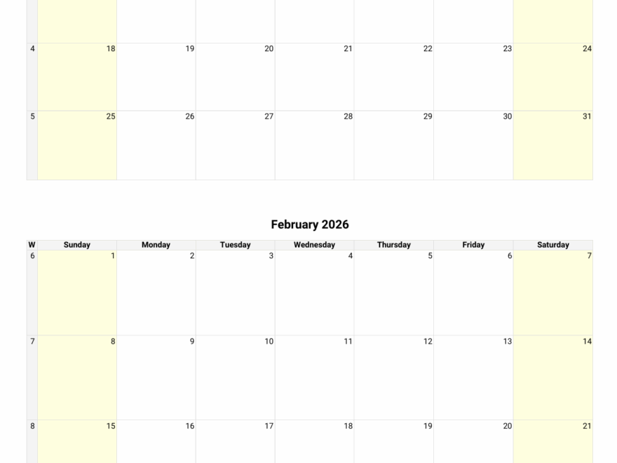 January And February 2026 Calendar Custom Calendar Maker