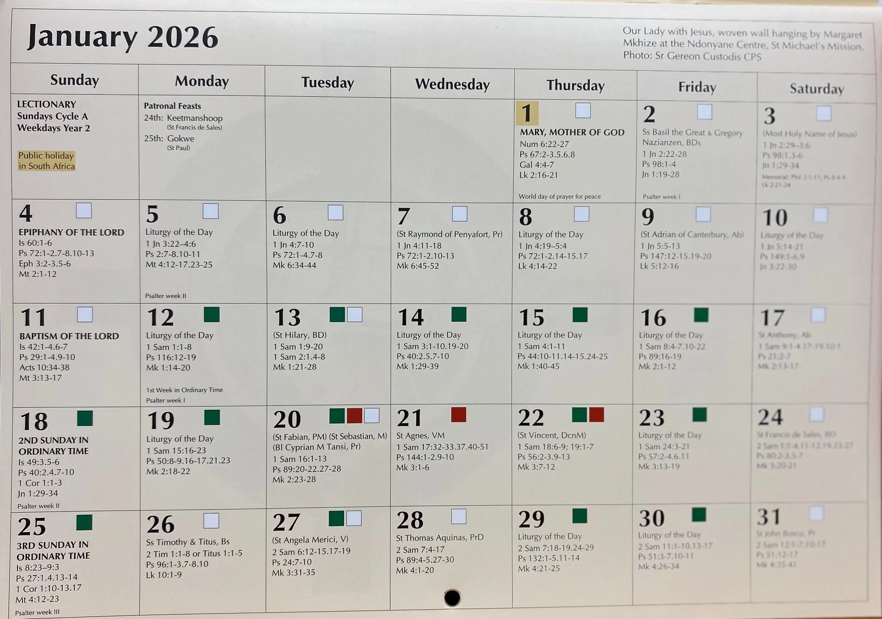 Liturgical Calendar 2026 The Catholic Bookshop