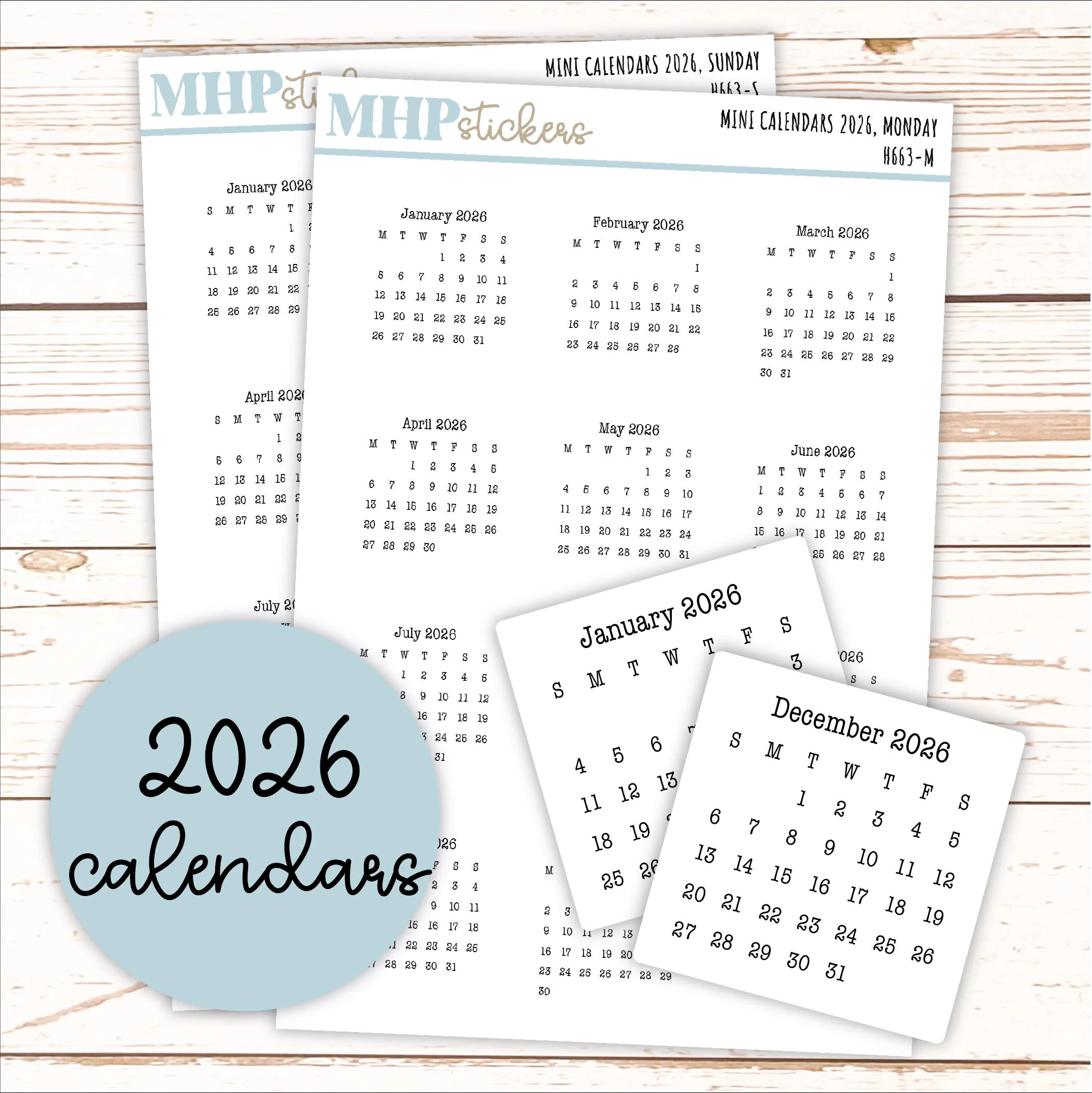Mini 2026 Kalender Sticker F r Planer Und Bullet Journals H663 F817 Etsy de