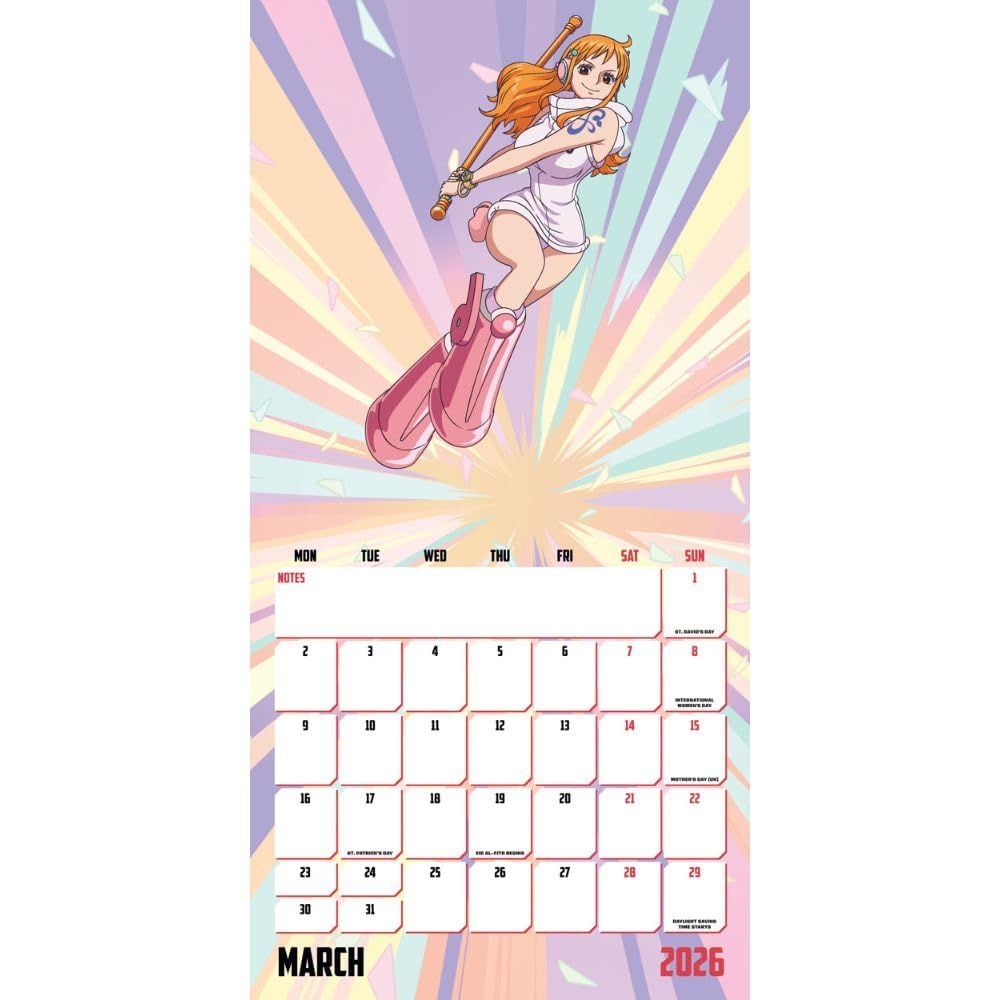 One Piece Anime Calendar 2026 Square Calendar With Free Organisational Stickers Included Amazon co uk Stationery Office Supplies