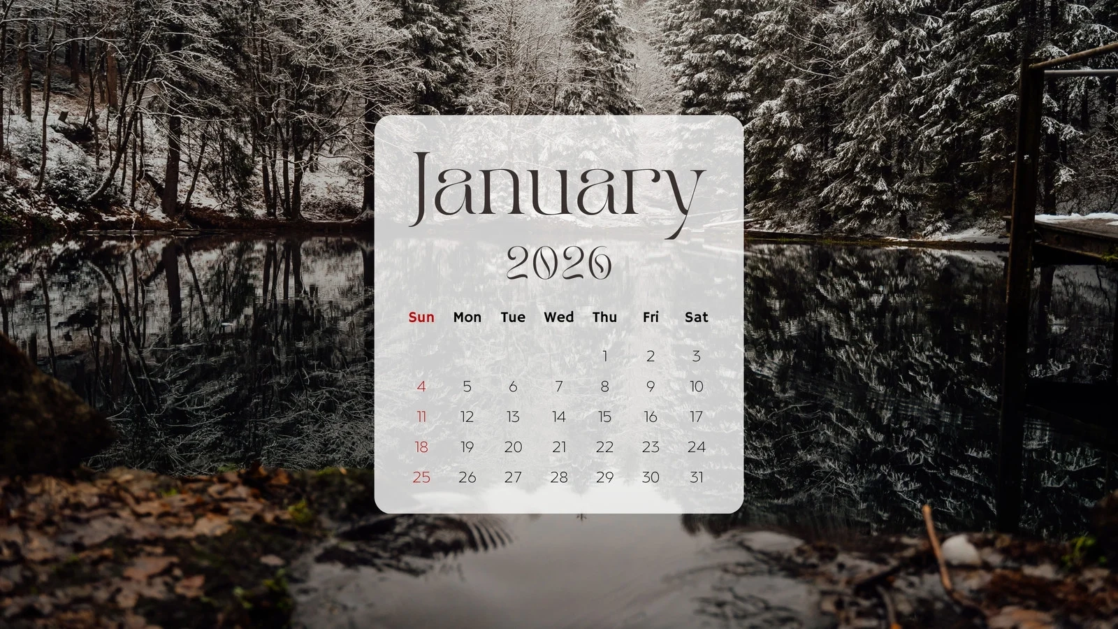 January 2026 Desktop Calendar Wallpaper January 2026 Desktop Calendar Wallpaper