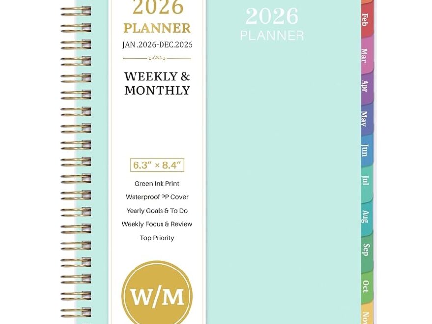 Planner 2026 Weekly Planner 2026 January 2026 To December 2026 6 4 X 8 5 Inches 2026 Calendar With Clear PP Cover Green Ink Pages Colorful Monthly Tabs Back Pocket Amazon de Stationery Office Supplies