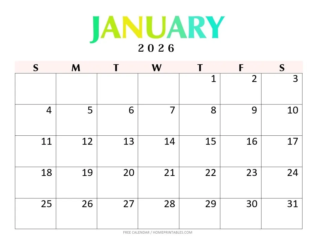 Printable Calendar 2026 Best Free PDF Templates Home Printables Printable Calendar 2026 Best Free PDF Templates Home Printables
