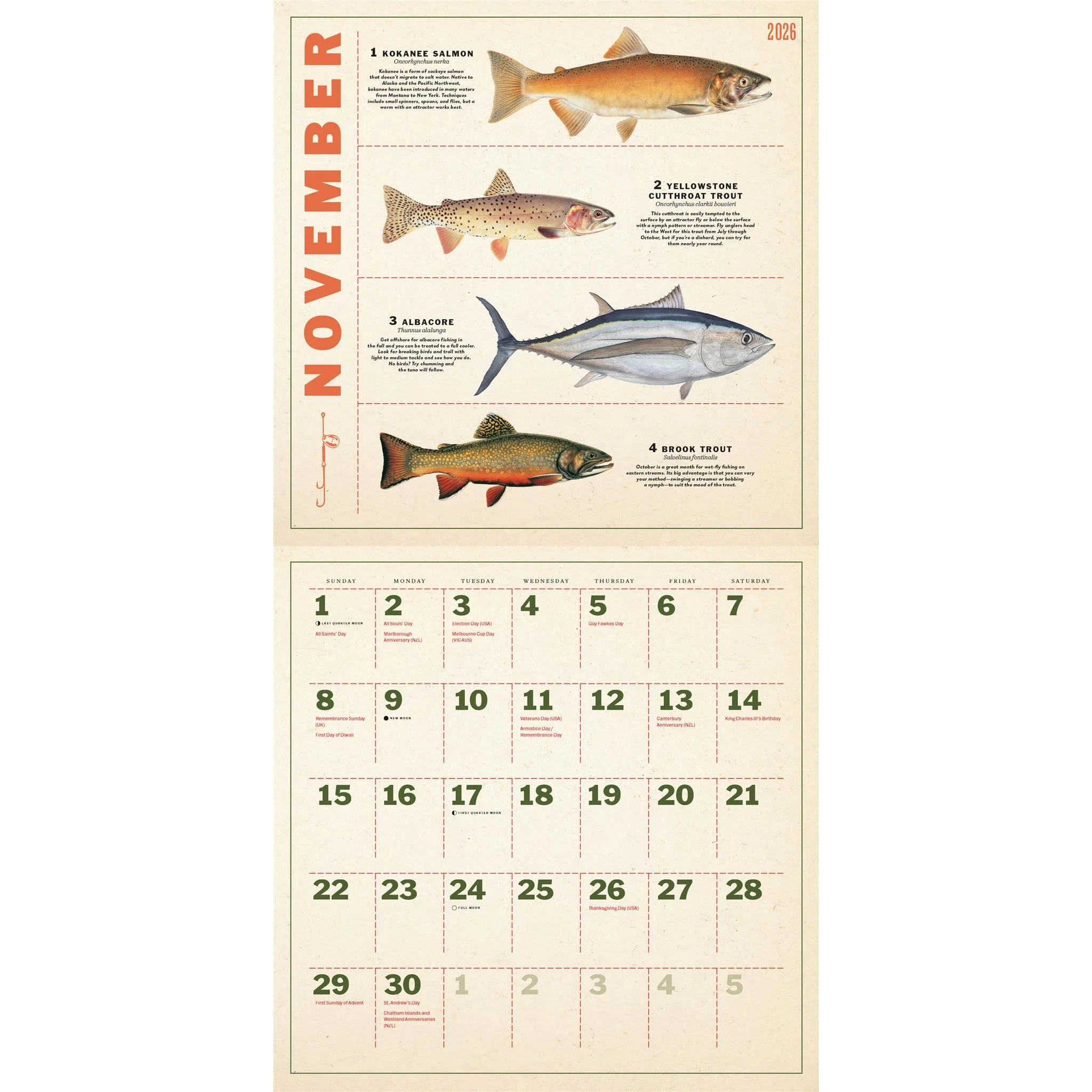 Fishing Calendar For January 2026