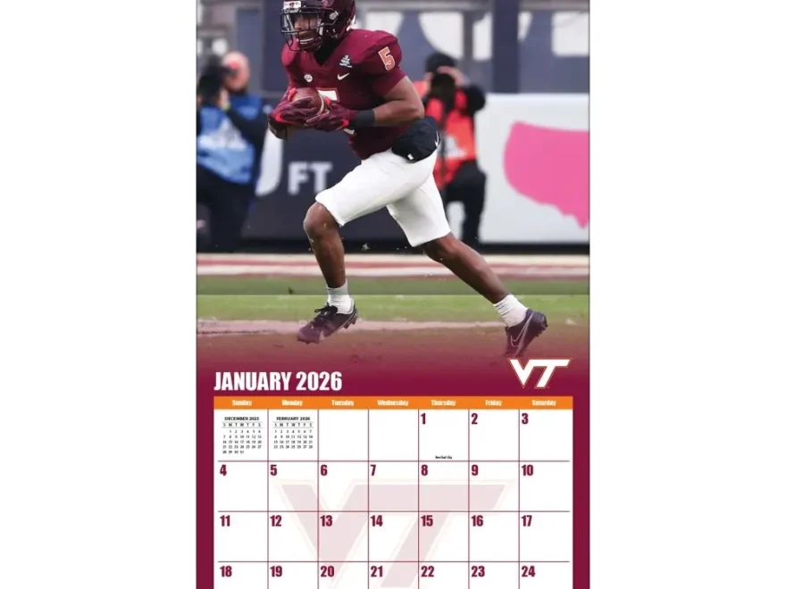 Virginia Tech Hokies 2026 Wall Calendar Calendars