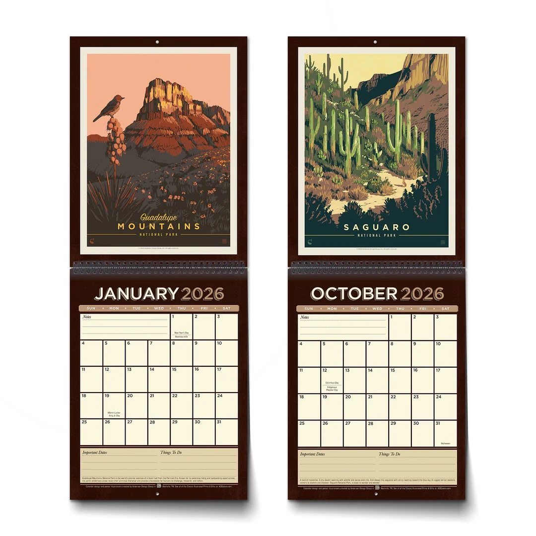 Western National Parks 2026 Wall Calendar 12 Stunning Images