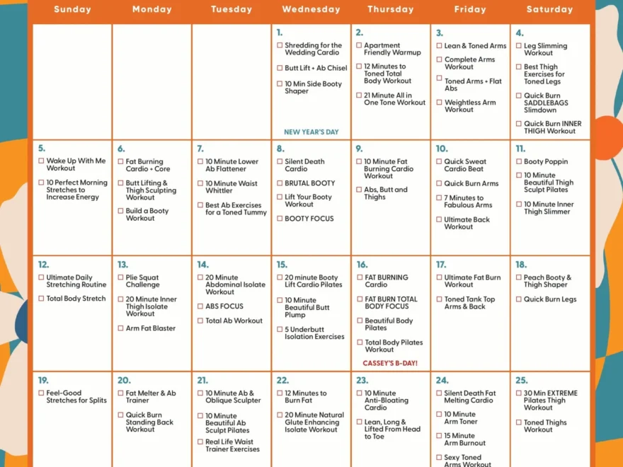 Your Blogilates January 2025 Workout Calendar Blogilates
